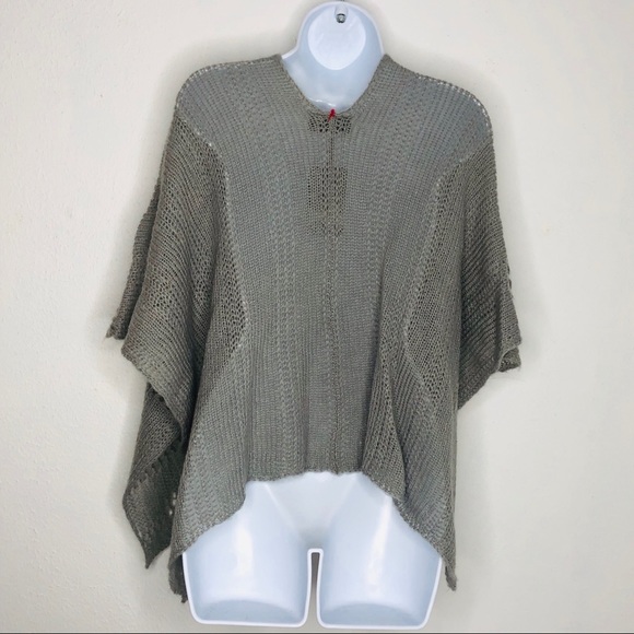 Wooden Ships Vintage Sweater Poncho Gray S/M NWT - Picture 2 of 7